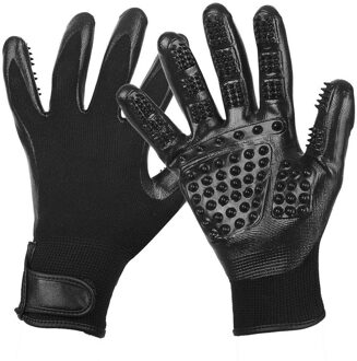 1 Paar Grooming Handschoen Voor Katten Zachte Rubber Pet Hair Remover Hond Paard Kat Vergieten Baden Massage Borstel Schoon Kam voor Dieren Bla