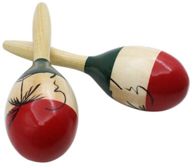 1 Paar Grote Volwassen Hout Maracas Kleurrijke Houten Tropical Party Percussie Shakers
