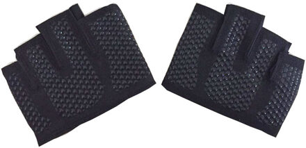 1 Paar Gym Fitness Half Vinger Handschoenen Mannen Vrouwen Voor Crossfit Workout Handschoen Power Gewichtheffen Bodybuilding Hand Protector zwart / M 17.5-18.5cm