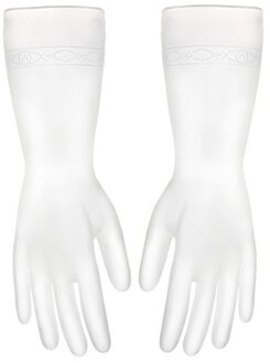 1 Paar Herbruikbare Doorschijnend Keuken Schoonmaken Huishoudelijke Waterdichte Beschermende Afwassen (Size Willekeurig Patroon) afbeelding 1