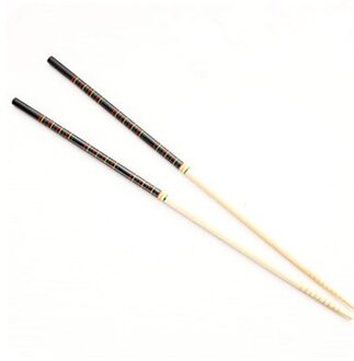 1 Paar Herbruikbare Lange Eetstokjes Koken Noedels Diepe Gebakken Pot Traditionele Chinese Stijl Bamboe Restaurant Keuken Sushi Gereedschap