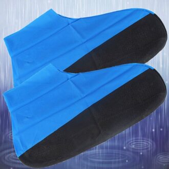 1 Paar Herbruikbare Latex Waterdichte Overschoenen Antislip Rubber Schoen Cover Blauw Kleur Regen Schoen Cover M