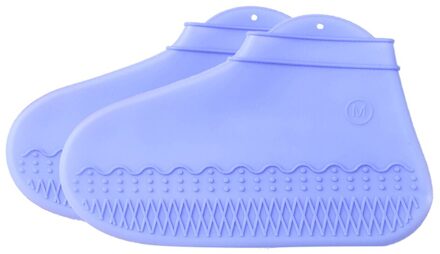 1 paar Herbruikbare Siliconen Boot Shoe Cover Opvouwbare Waterdichte Non-Slip Overschoenen Regen Protectors 899 blauwe kleur / M