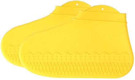 1 paar Herbruikbare Siliconen Boot Shoe Cover Opvouwbare Waterdichte Non-Slip Overschoenen Regen Protectors 899 gele kleur / L