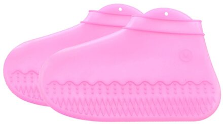 1 paar Herbruikbare Siliconen Boot Shoe Cover Opvouwbare Waterdichte Non-Slip Overschoenen Regen Protectors 899 rode kleur / L