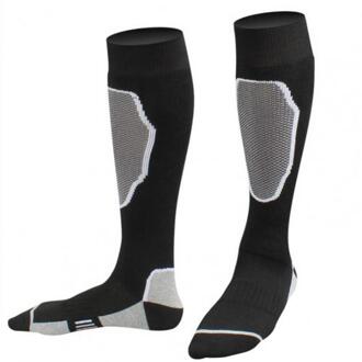 1 Paar Heren Outdoor Vochtopname Elastische Dikker Sokken Voor Skiën Wandelen Elastische Dikker Sokken grijs zwart