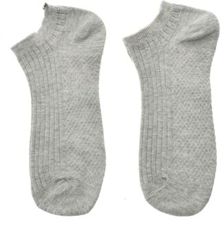 1 Paar Heren Sokken Dunne Stealth Boot Sok Dubbele Naald Ademend Gekamd Katoen licht grijs