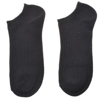 1 Paar Heren Sokken Dunne Stealth Boot Sok Dubbele Naald Ademend Gekamd Katoen zwart