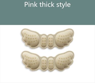 1 Paar Hoge Hak Inlegzolen Vlinder Aanpassen Grootte Hak Liner Grips Protector Sticker Hak Pad Voetverzorging Anti Hoogte Blijven hak Pads L-Beige thick stijl
