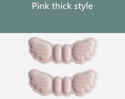 1 Paar Hoge Hak Inlegzolen Vlinder Aanpassen Grootte Hak Liner Grips Protector Sticker Hak Pad Voetverzorging Anti Hoogte Blijven hak Pads L-roze thick stijl