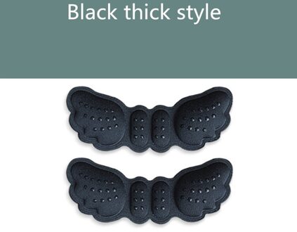 1 Paar Hoge Hak Inlegzolen Vlinder Aanpassen Grootte Hak Liner Grips Protector Sticker Hak Pad Voetverzorging Anti Hoogte Blijven hak Pads L-zwart thick stijl