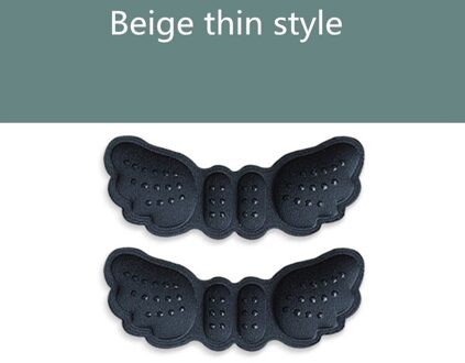 1 Paar Hoge Hak Inlegzolen Vlinder Aanpassen Grootte Hak Liner Grips Protector Sticker Hak Pad Voetverzorging Anti Hoogte Blijven hak Pads S-zwart thin stijl