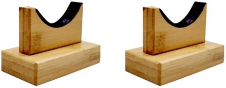 1 Paar Honkbalknuppel Vitrine Bureau Tafel Schoorsteenmantel Mount Horizontale Rack Beugels Hanger Holder Bamboe Afwerking Vilt