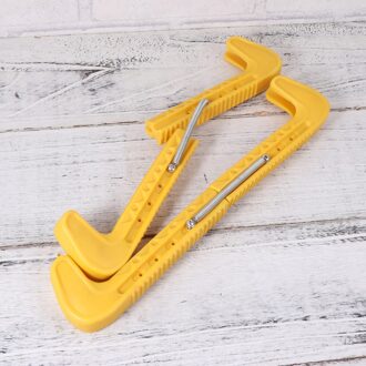 1 Paar Ice Skate Guards Verstelbare Ice Skate Lopen Guards Ijshockey Figuur Protector Covers (Geel)