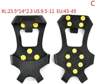 1 Paar Ice Sneeuw Grips Cleat Over Shoe Boot Rubber Spikes Antislip Studs Stijgijzers Stretch Schoeisel 10 Staal Studs Blauw