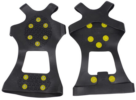 1 Paar Ice Sneeuw Grips Cleat Over Shoe Boot Rubber Spikes Antislip Studs Stijgijzers Stretch Schoeisel zwart