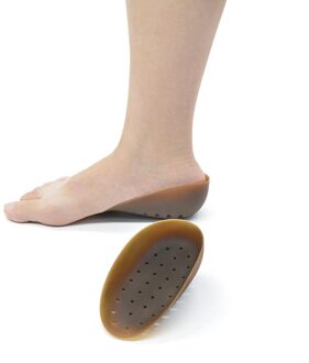 1 Paar Inlegzolen Ademend Half Binnenzool Verhoog Hak Insert Sport Schoenen Pad Kussen Unisex 2-4Cm Hoogte verhogen Inlegzolen bruin