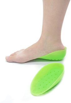 1 Paar Inlegzolen Ademend Half Binnenzool Verhoog Hak Insert Sport Schoenen Pad Kussen Unisex 2-4Cm Hoogte verhogen Inlegzolen groen