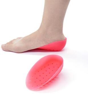 1 Paar Inlegzolen Ademend Half Binnenzool Verhoog Hak Insert Sport Schoenen Pad Kussen Unisex 2-4Cm Hoogte verhogen Inlegzolen rood