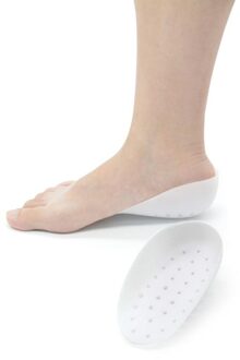 1 Paar Inlegzolen Ademend Half Binnenzool Verhoog Hak Insert Sport Schoenen Pad Kussen Unisex 2-4Cm Hoogte verhogen Inlegzolen wit