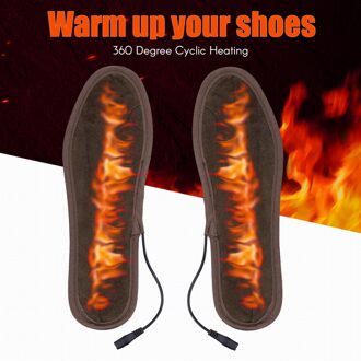 1 Paar Inlegzolen Mannen Vrouwen Usb Elektrische Aangedreven Pluche Bont Verwarming Inlegzolen Winter Warm Houden Binnenzool Verwarmde Binnenzool unisex SIZE 43 to 44