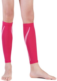 1 paar Kalf Ondersteuning Afgestudeerd Compressie Been Mouwen Sport Sokken Outdoor Oefening Been Bretels roos rood