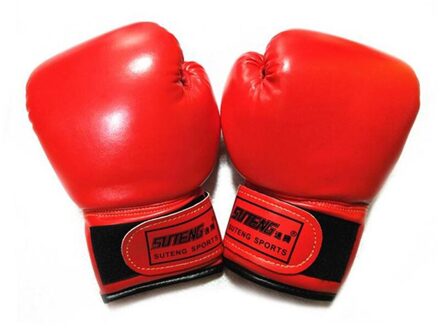 1 Paar Kind Bokshandschoenen Kids Training Vechten Handschoenen Karate Muay Thai Guantes Gratis Vechten Mma Sanda Training Kids Apparatuur Rood