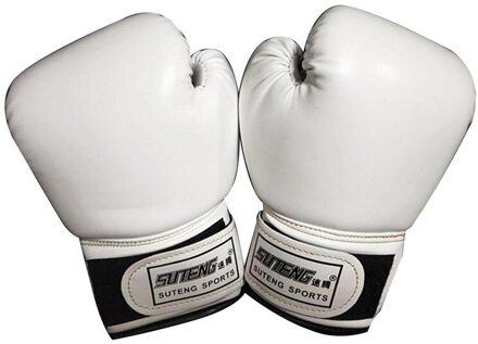 1 Paar Kind Bokshandschoenen Kids Training Vechten Handschoenen Karate Muay Thai Guantes Gratis Vechten Mma Sanda Training Kids Apparatuur wit