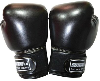1 Paar Kind Bokshandschoenen Kids Training Vechten Handschoenen Karate Muay Thai Guantes Gratis Vechten Mma Sanda Training Kids Apparatuur zwart