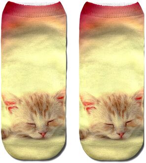 1 paar Kinderen 3d Gedrukt Kat Enkel Kids Korte Tieners Jongen Jongens Meisjes Sokken Knie kussens Meisje Sokken kids sokken kids Socks 1