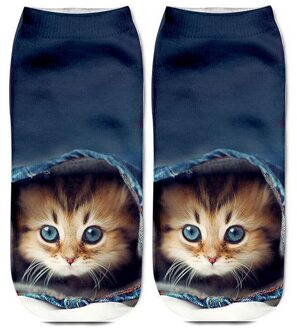1 paar Kinderen 3d Gedrukt Kat Enkel Kids Korte Tieners Jongen Jongens Meisjes Sokken Knie kussens Meisje Sokken kids sokken kids Socks 2