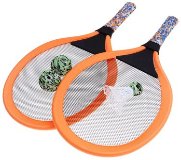 1 Paar Kinderen Tennisracket Kids Palying Badminton Ovale Rackets Spel Rekwisieten Voor Kleuterschool Basisschool Outdoor Sport ( oranje