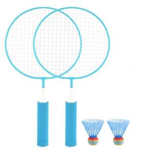 1 Paar Kinderen Training Badminton Racket Bal Set Indoor/Outdoor Sport Spel Speelgoed Blauw