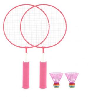 1 Paar Kinderen Training Badminton Racket Bal Set Indoor/Outdoor Sport Spel Speelgoed Roze
