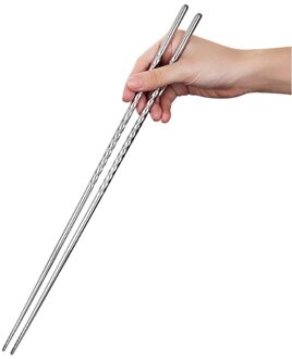 1 Paar Koken Eetstokjes Roestvrij Staal Eetstokjes Extra Lange Frituren Eetstokjes Pot Lange Eetstokjes Vaatwasmachinebestendig 38Cm