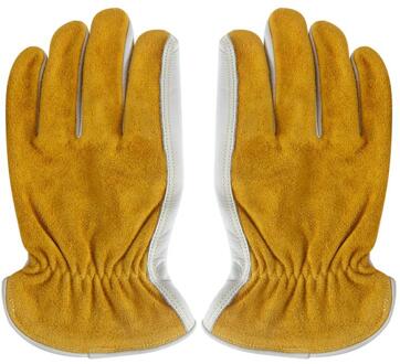 1 Paar Lassen Beschermende Handschoenen Heavy Duty Handschoenen Veiligheid Handschoenen (Wit) 18x10cm