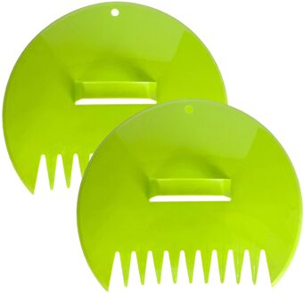 1 Paar Leaf Hand Hark Handheld Lepel Vuilnis Collector Grijpt Bladeren Tuin Schoonmaken Schop Gazon Puin Pick Up Tool-willekeurige Kleur