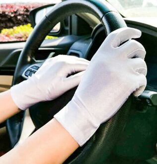 1 Paar Lente Zomer Spandex Handschoenen Mannen Zwart Wit Etiquette Dunne Stretch Handschoenen Dans Strakke Witte Sieraden Handschoenen B