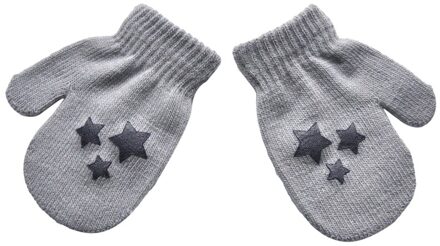 1 Paar Leuke Dot Ster Hart Patroon Wanten Jongens Meisjes Zachte Breien Warme Handschoenen Voor Kinderen Kids licht grijs 1
