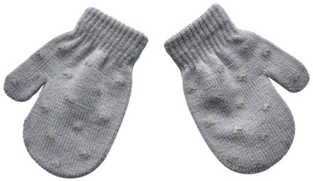 1 Paar Leuke Dot Ster Hart Patroon Wanten Jongens Meisjes Zachte Breien Warme Handschoenen Voor Kinderen Kids licht grijs 2