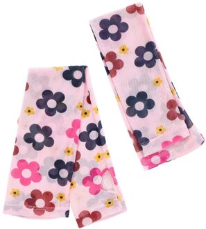 1 Paar Leuke Gedrukt Zonnebrandcrème Ice Mouwen Ijs Zijde Uv Armband Handschoenen Drive Fietsen Arm Manchet Fiets Arm Mouw five petal bloem