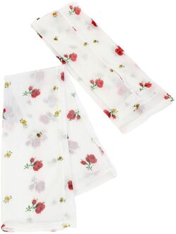 1 Paar Leuke Gedrukt Zonnebrandcrème Ice Mouwen Ijs Zijde Uv Armband Handschoenen Drive Fietsen Arm Manchet Fiets Arm Mouw klein floral