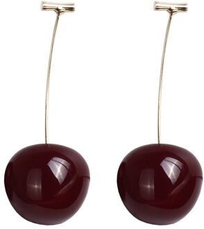 1 Paar Leuke Simulatie Red Cherry Zoete Resin Earring Rode Kleur Voor Vrouwen Meisje Student Fruit xmas 2stk Cherries