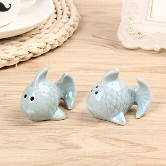 1 Paar Leuke Vis Vormige Keramische Kruiden Fles Zout Peper Spice Shaker Set Party Huwelijkscadeau Keuken Koken Accessoires