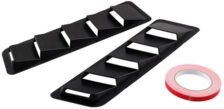 1 Paar Luchtinlaat Auto Hood Vents Abs Louvre Trim Set Cooling Panel Motorkap Universele Matte Zwarte Auto Accessoires