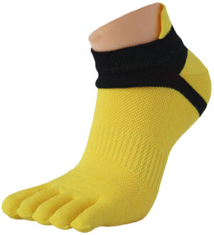 1 paar Mannen Mesh Meias Sport Running Vijf Vinger Teen Sokken Z313 geel