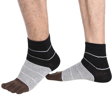 1 Paar Mannen Vrouwen Ademende Sokken Sport Ideaal Voor Vijf 5 Vinger Teen Schoenen Geur Slip Katoen Teen Sokken zwart