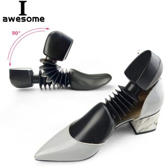 1 Paar Mannen Vrouwen Plastic Shoe Tree Brancard Voor Boot Bomen Houder Verstelbare Shaper Automatische Licht Ondersteuning Zwart Size 30-35