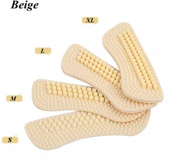 1 paar Massage Siliconen Inserts Zachte Sticky Silicagel Stof Schoen Pads Liner Grips Terug Hak Inserts Inlegzolen Beige-XL