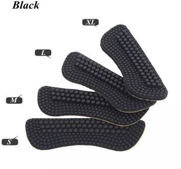 1 paar Massage Siliconen Inserts Zachte Sticky Silicagel Stof Schoen Pads Liner Grips Terug Hak Inserts Inlegzolen zwart-S